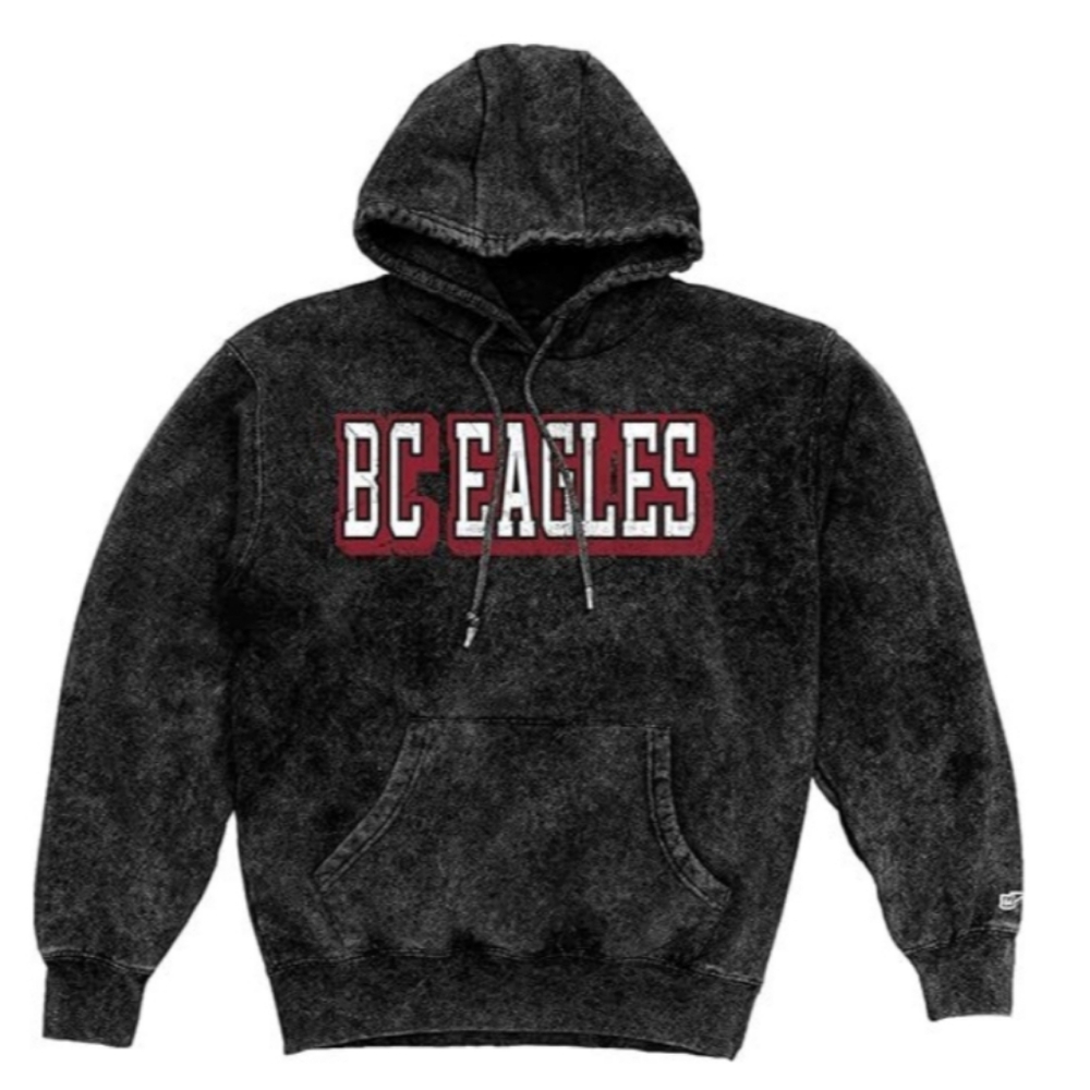 Men's Black NCAA Mineral Wash Hooded Sweatshirt